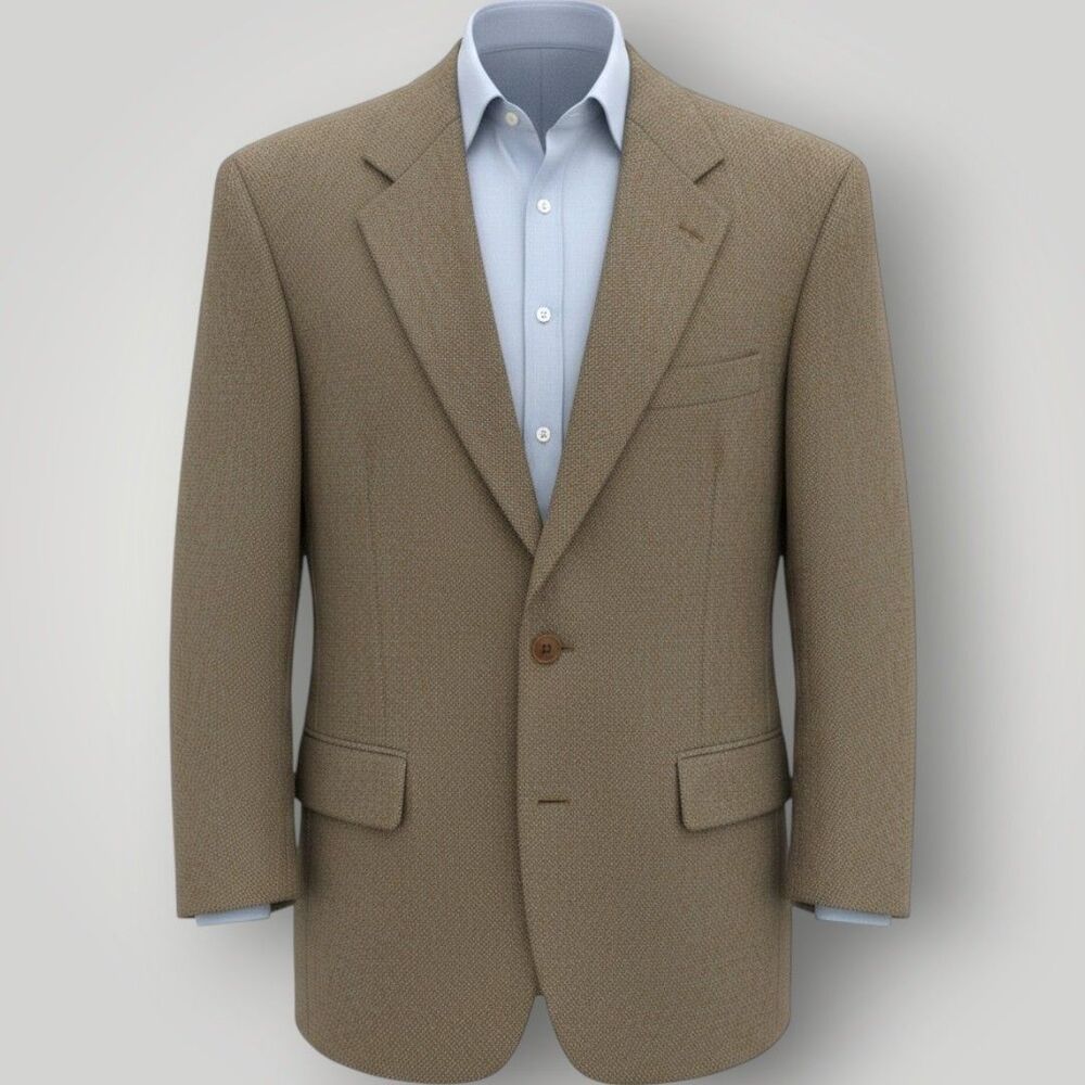 SOUTHWICK Vintage Men’s Blazer Sport Coat Two Button Suit Jacket 40R Wool Tan
